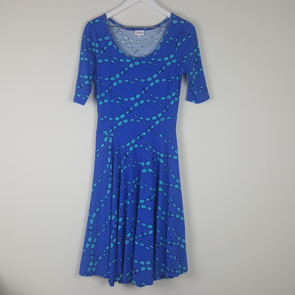 LuLaRoe Nicole Blue Sz M